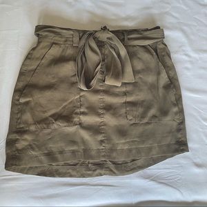 Olive Green Belted Tie Skirt
